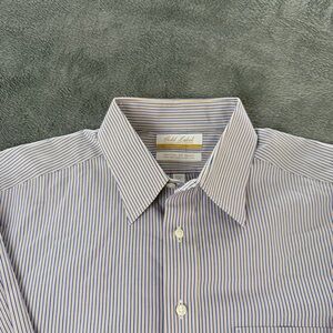 Roundtree & Yorke Gold Label White and Blue Striped Dress Shirt